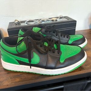 Jordan Black and Green Sneakers